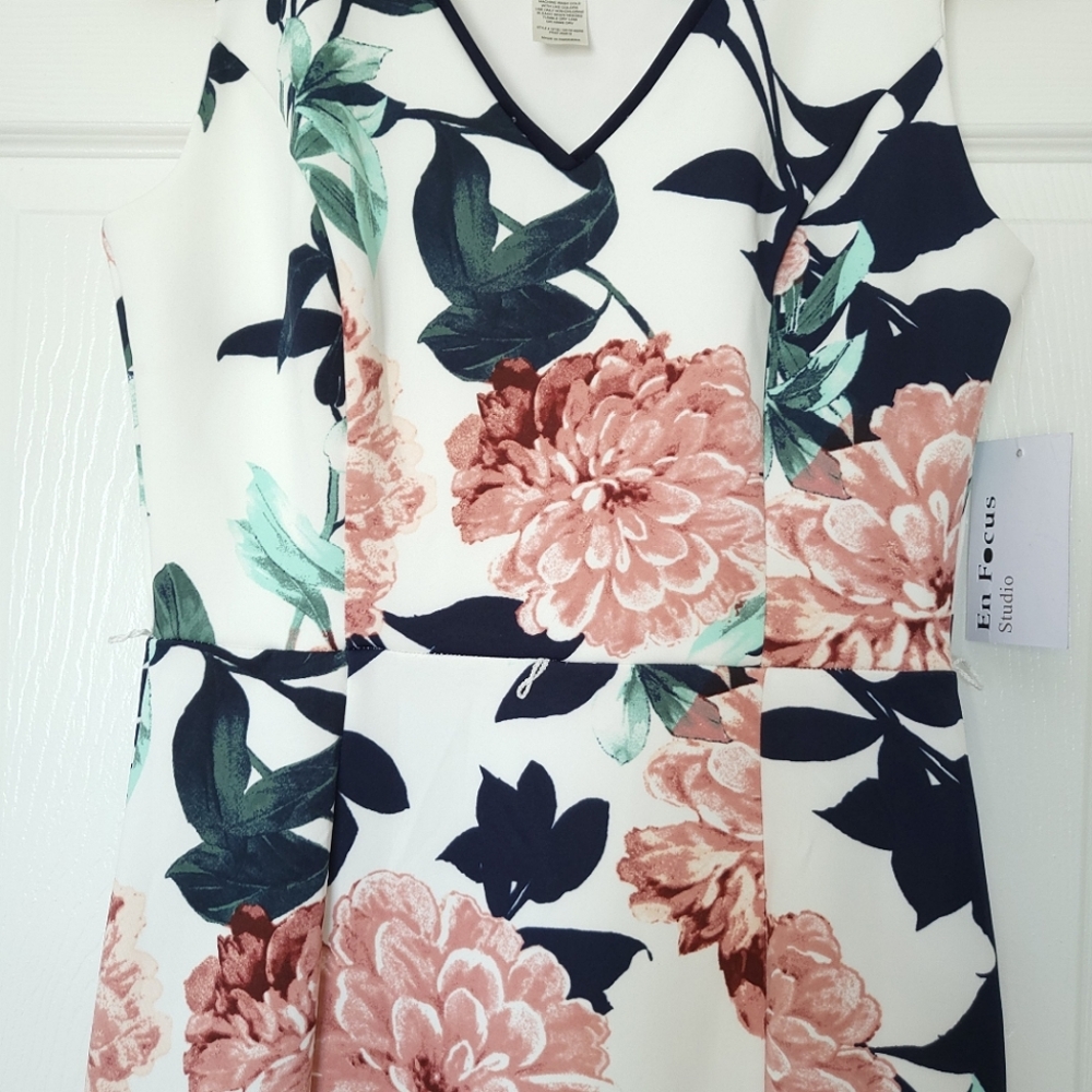 NWT En Focus Studio Floral Sleeveless Dress - Picture 8 of 11